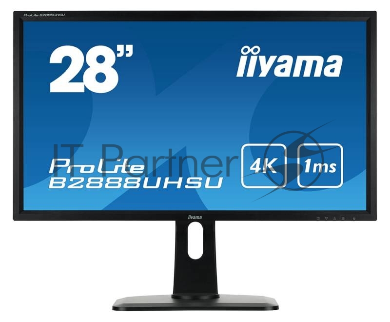 Монитор Iiyama 28 B2888UHSU-B1 4K черный TN+film LED 5ms 16:9 DVI HDMI M/M матовая HAS Pivot 3000:1 300cd 160гр/160гр 1920x1080 D-Sub DisplayPort USB 4кг