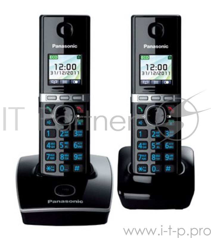 Телефон Panasonic KX-TG8052RUB (черный) {цветной дисплей,АОН,Caller ID,функция резервного питания,спикерфон,полифония}