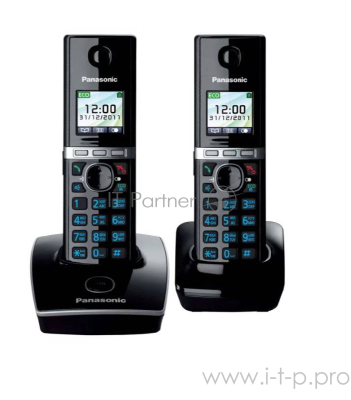 Телефон Panasonic KX-TG8052RUB (черный) {цветной дисплей,АОН,Caller ID,функция резервного питания,спикерфон,полифония}