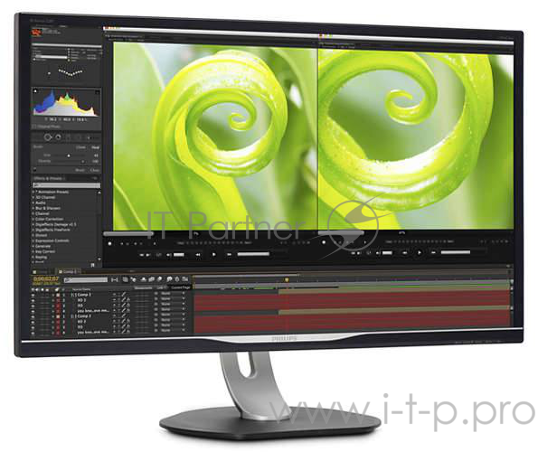 Монитор 31.5 PHILIPS 328P6VJEB 00/01 Black с поворотом экрана (4K, VA, LED, 3840x2160, 4 ms, 178°/178°, 300 cd/m, 50M:1, +DVI, +DisplayPort, +HDMI, MHL, +4xUSB, +MM)