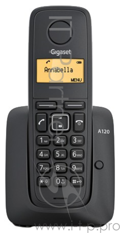 Телефон Gigaset A120A Black (трубка с ЖК диспл., База) стандарт-DECT