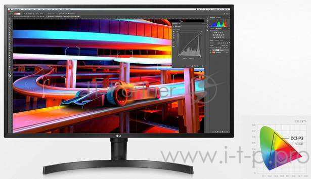 Монитор 31.5 LG 32UK550-B VA, 3840x2160, 4ms, 300 cd/m2, 3000:1 (Mega DCR), HDMI*2, DP,Headph.Out, 5Wx2, Pivot, HAS, vesa