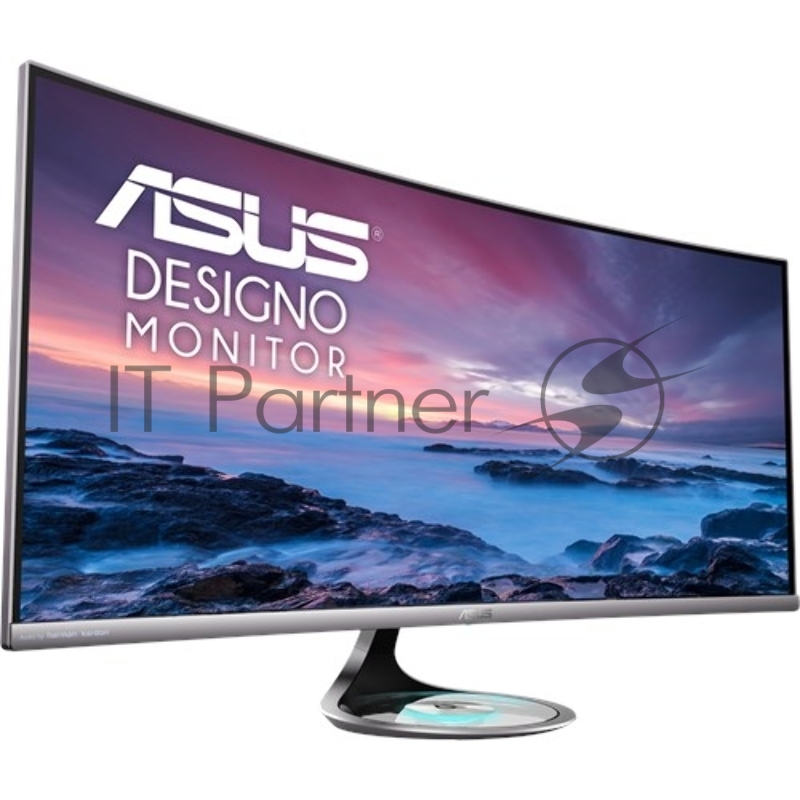 Монитор ASUS 38 MX38VC IPS LED изогнутый, 3840x1600, 5ms, 300cd/m2, 100Mln:1, 178°/178°, 2*HDMI, DP, USB-Hub, USB Type-C, 60Hz, Aura light, колонки, Frameless, Black and Space Gray, 90LM03B0-B01170