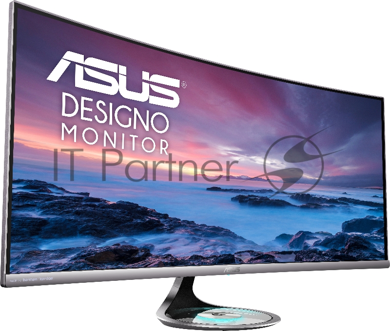 Монитор ASUS 38 MX38VC IPS LED изогнутый, 3840x1600, 5ms, 300cd/m2, 100Mln:1, 178°/178°, 2*HDMI, DP, USB-Hub, USB Type-C, 60Hz, Aura light, колонки, Frameless, Black and Space Gray, 90LM03B0-B01170