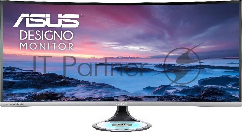 Монитор ASUS 38 MX38VC IPS LED изогнутый, 3840x1600, 5ms, 300cd/m2, 100Mln:1, 178°/178°, 2*HDMI, DP, USB-Hub, USB Type-C, 60Hz, Aura light, колонки, Frameless, Black and Space Gray, 90LM03B0-B01170