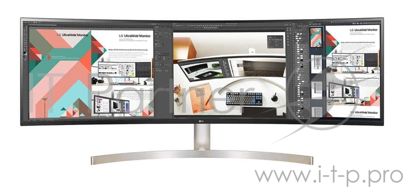 Монитор жидкокристаллический LG Монитор LCD 49 32:9 5120x1440(dualQHD) IPS, Curved, 350cd/m2, H178°/V178°, 1000:1, 1.07B, 5ms, 2xHDMI, DP, USB-Hub, Height adj, Tilt, Swivel, Speakers, 2Y, White