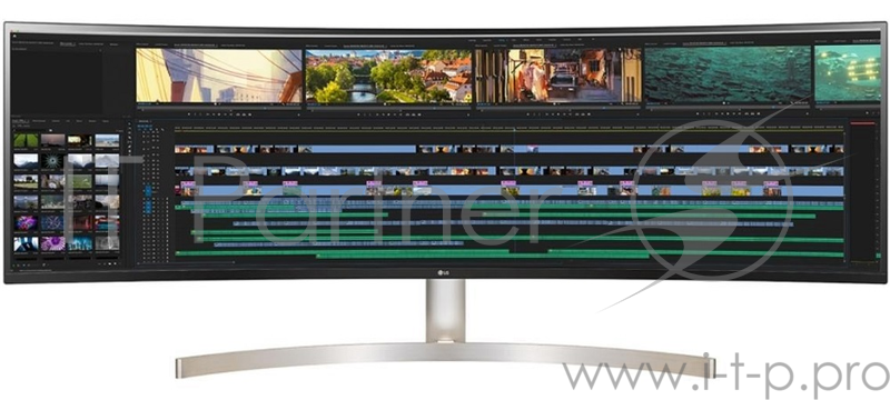 Монитор жидкокристаллический LG Монитор LCD 49 32:9 5120x1440(dualQHD) IPS, Curved, 350cd/m2, H178°/V178°, 1000:1, 1.07B, 5ms, 2xHDMI, DP, USB-Hub, Height adj, Tilt, Swivel, Speakers, 2Y, White