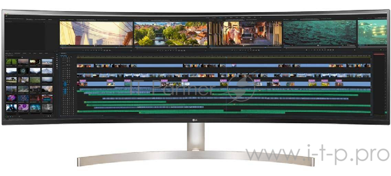 Монитор жидкокристаллический LG Монитор LCD 49 32:9 5120x1440(dualQHD) IPS, Curved, 350cd/m2, H178°/V178°, 1000:1, 1.07B, 5ms, 2xHDMI, DP, USB-Hub, Height adj, Tilt, Swivel, Speakers, 2Y, White