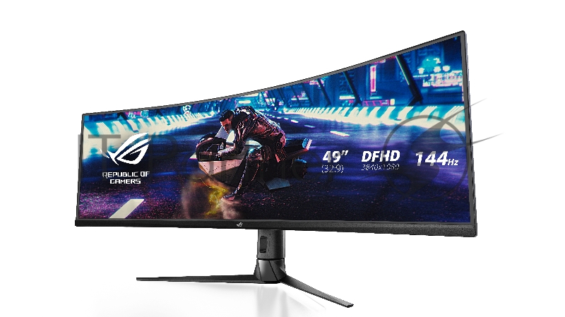 ASUS 49 ROG Strix XG49VQ VA LED изогнутый 3840x1080, 4ms, 450cd/m2, 178°/178°, 3000:1, HDMI*2, DP, USB-Hub, 144Hz, HDR, колонки, FreeSync, Tilt, Swivel, HAS, VESA, Black