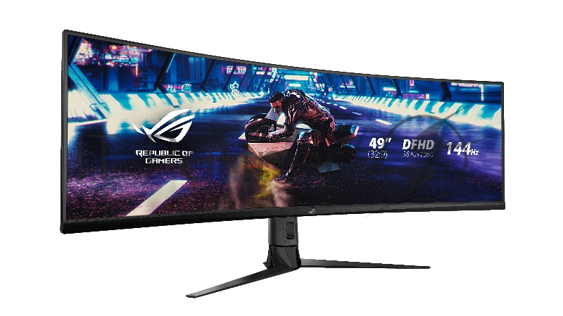 ASUS 49 ROG Strix XG49VQ VA LED изогнутый 3840x1080, 4ms, 450cd/m2, 178°/178°, 3000:1, HDMI*2, DP, USB-Hub, 144Hz, HDR, колонки, FreeSync, Tilt, Swivel, HAS, VESA, Black