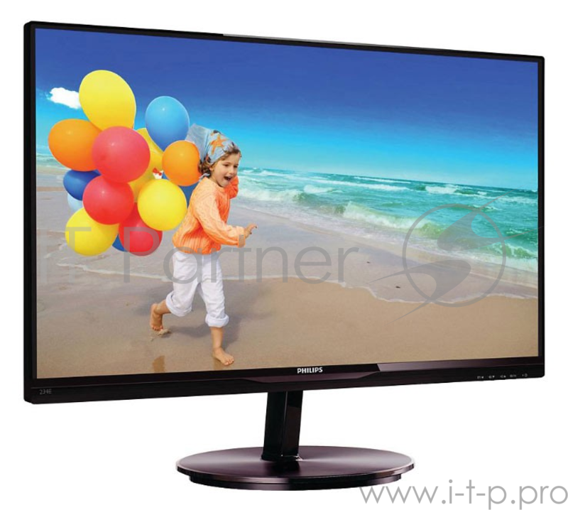 Монитор 23 PHILIPS 234E5QHSB/00(01) Black-Cherry (IPS, LED, LCD, Wide, 1920x1080, 5 ms, 178°/178°, 250 cd/m, 20M:1, +HDMI, +MHL(iOS/Android)