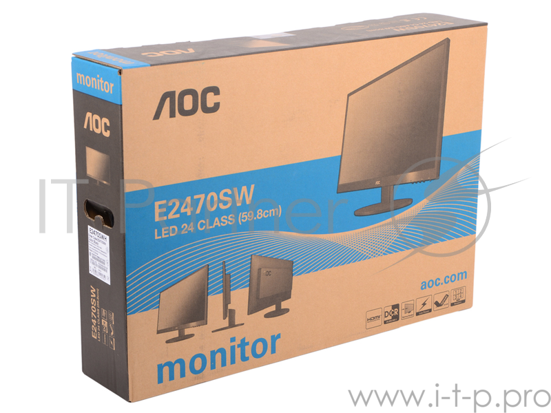 Монитор LCD AOC 23.6 E2470SWH/(01) Black {TN+film 1920x1080, 1 ms, 170°/160°, 250 cd/m, 100M:1, +DVI, +HDMI, +MM}
