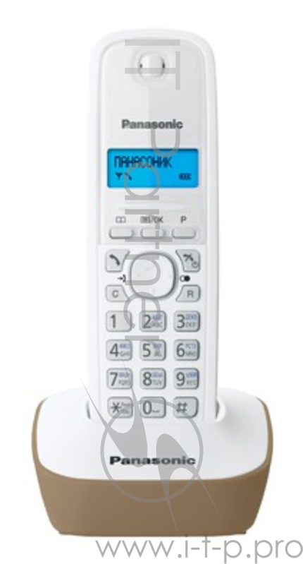 Телефон Panasonic KX-TG1611RUJ (бежевый) {АОН, Caller ID,12 мелодий звонка,подсветка дисплея,поиск трубки}
