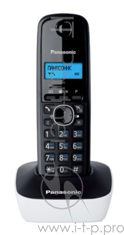 Телефон Panasonic KX-TG1611RUW (белый) {АОН, Caller ID,12 мелодий звонка,подсветка дисплея,поиск трубки}