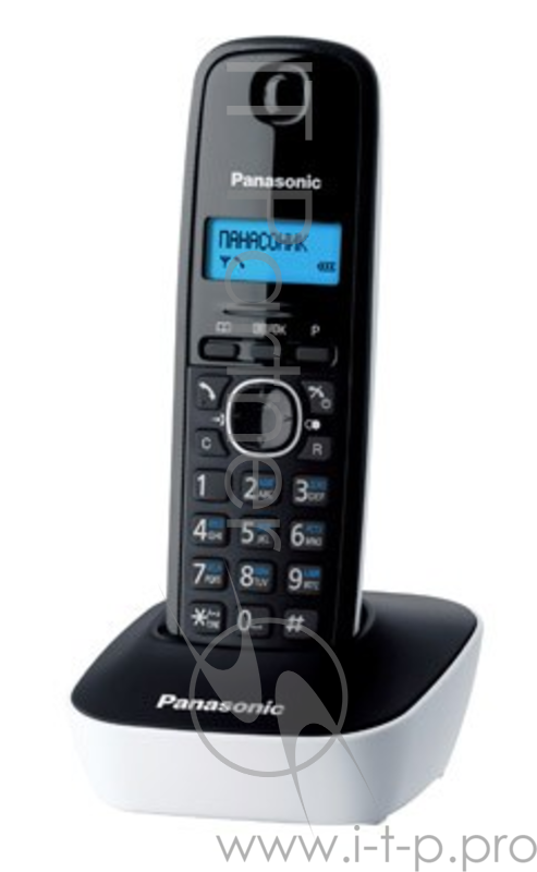 Телефон Panasonic KX-TG1611RUW (белый) {АОН, Caller ID,12 мелодий звонка,подсветка дисплея,поиск трубки}