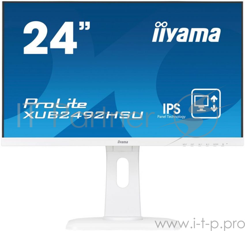 Монитор Iiyama 23.8 ProLite XUB2492HSU-W1 белый IPS LED 5ms 16:9 HDMI M/M матовая HAS Pivot 1000:1 250cd 178гр/178гр 1920x1080 D-Sub DisplayPort FHD USB 5.4кг