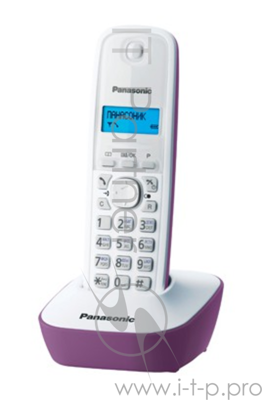Телефон Panasonic KX-TG1611RUF (сиреневый) {АОН, Caller ID,12 мелодий звонка,подсветка дисплея,поиск трубки}