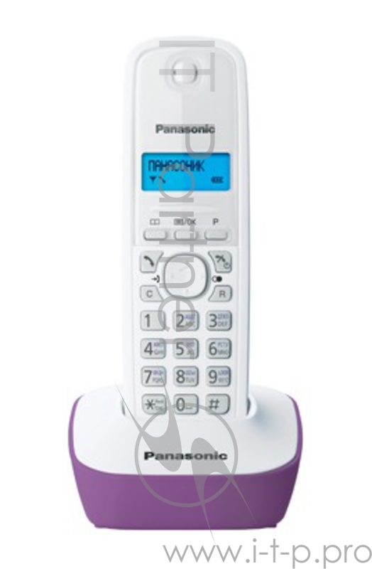Телефон Panasonic KX-TG1611RUF (сиреневый) {АОН, Caller ID,12 мелодий звонка,подсветка дисплея,поиск трубки}