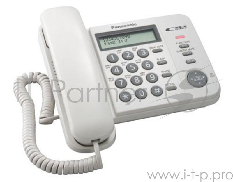 Телефон Panasonic KX-TS2356RUW (белый) {АОН,Caller ID,ЖКД,блокировка набора,выключение микрофона}