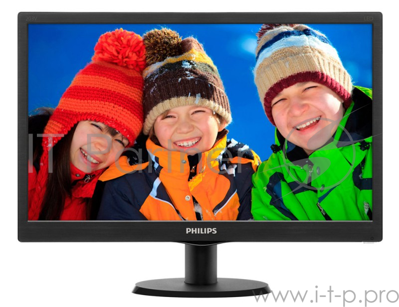 Монитор 19.5 PHILIPS 203V5LSB26/62(10) Black (LED, LCD, Wide, 1600x900, 5 ms, 90°/50°, 200 cd/m, 10M:1)