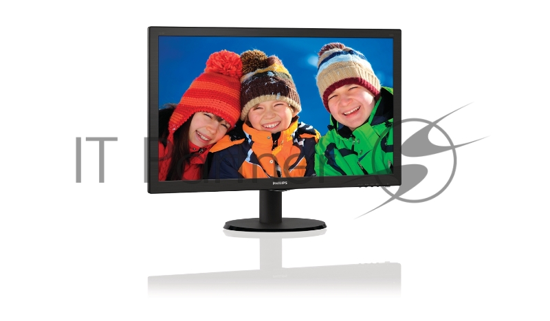 Монитор 21.5 PHILIPS 223V5LHSB/00(01) Black (LED, LCD, Wide, 1920x1080, 5 ms, 170°/160°, 250 cd/m, 10M:1, +HDMI)