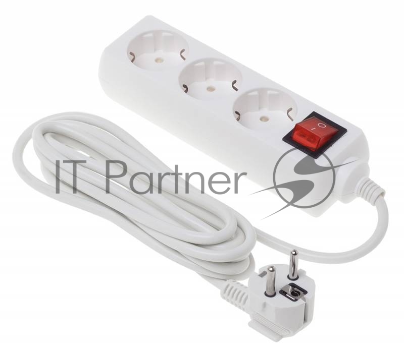 Сетевые фильтры BURO Сетевой удлинитель 3 розетки, 3 метра (BU-PS3.3/W), белый (пакет ПЭ) {475293}