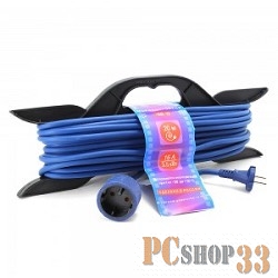 Сетевые фильтры PowerCube Шнур-удлинитель (PC-B1-F-20-R) 16А/3,5 кВт, 1 розетка, 20м, морозостойкий, на рамке