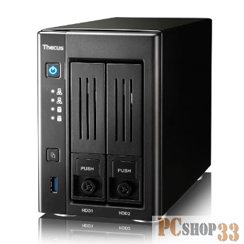 Сетевые хранилища THECUS W2810PRO Накопитель NAS 2 x 3.5'', Windows SS 2012 Essentials, Intel® Celeron™ 2,24 ГГц, 2 SATA, 2 LAN (GB), 4GB DDR3, USB 3.0, HDMI