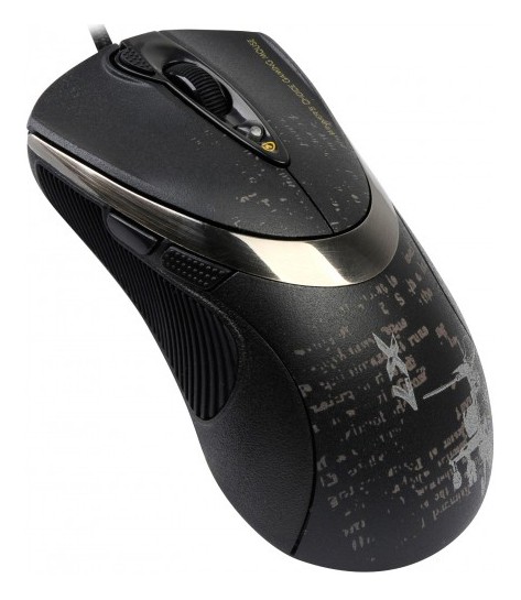 Мышь A4 V-Track F4 черный оптическая (3000dpi) USB игровая (6but)