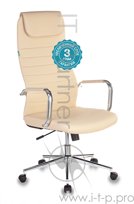 Кресло руководителя Бюрократ KB-9N/ECO/OR-12 бежевый сиденье бежевый искусственная кожа крестовина хром колеса черный