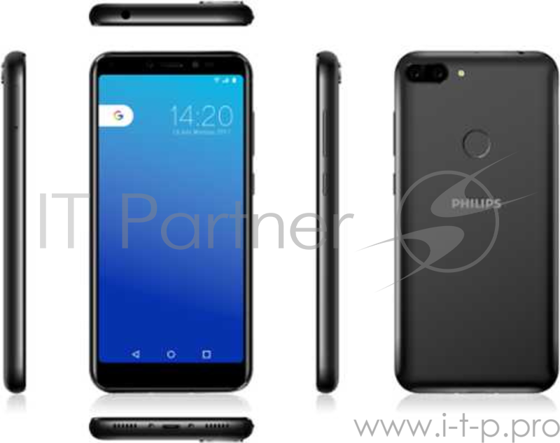 Смартфон Philips S561 32Gb 3Gb черный моноблок 3G 4G 2Sim 5.45 720x1440 Android 9.0 13Mpix 802.11bgn GPS TouchSc MP3 microSD