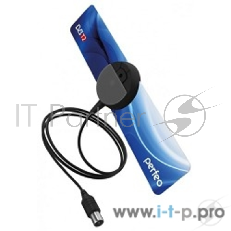 Антенны для цифровых приставок DVB-T2 Perfeo ТВ антенна FLAT+, активная, встр. усилитель, DVB-T2 (PF-TV2169)