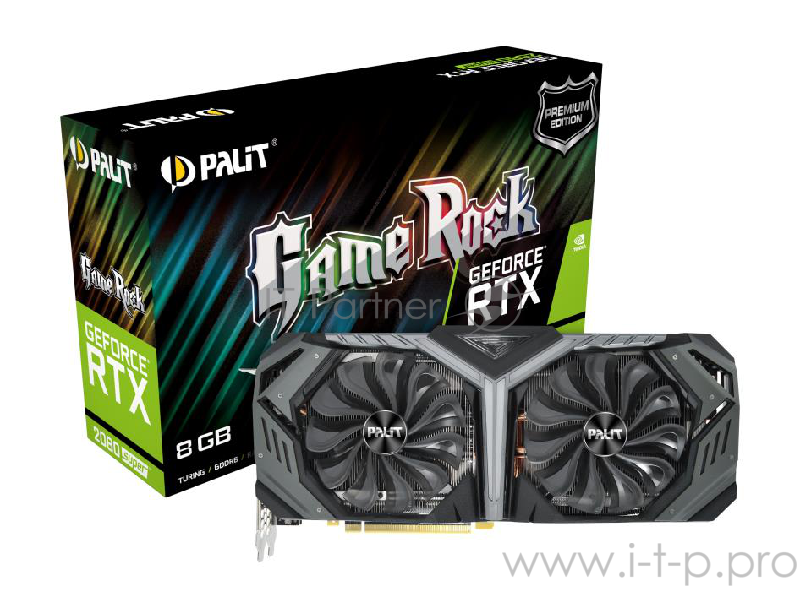 Видеокарта PALIT GeForce RTX 2080 SUPER GRP / 8GB GDDR6 256bit 15.5Gbps 496GBs 1650-1860MHz 65T HDMI 3xDP USB-C / NE6208SH20P2-1040G