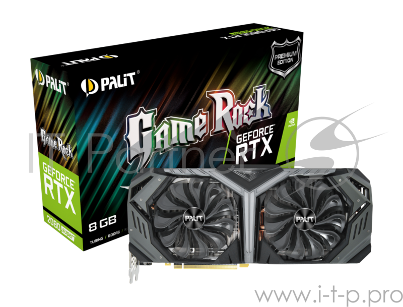 Видеокарта PALIT GeForce RTX 2080 SUPER GRP / 8GB GDDR6 256bit 15.5Gbps 496GBs 1650-1860MHz 65T HDMI 3xDP USB-C / NE6208SH20P2-1040G