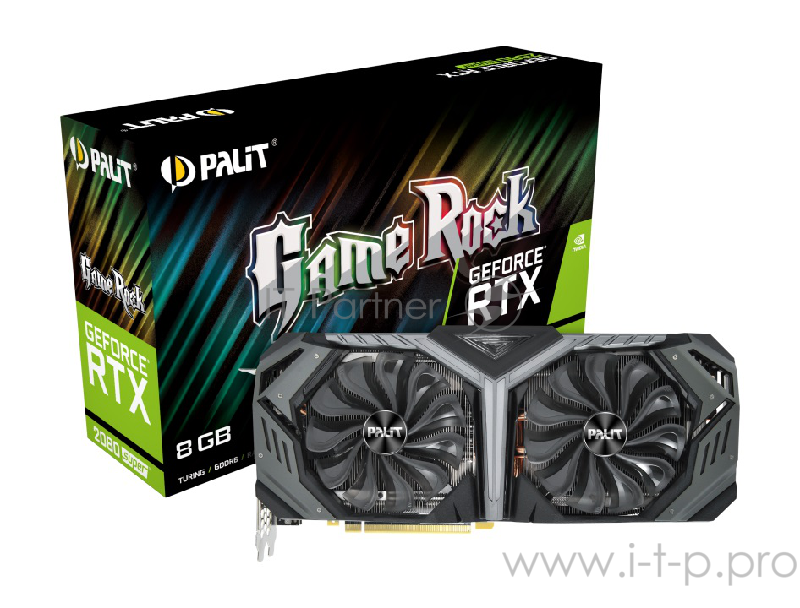 Видеокарта PALIT GeForce RTX 2080 SUPER GR / 8GB GDDR6 256bit 15.5Gbps 496GBs 1650-1815MHz 63T HDMI 3xDP USB-C / NE6208S020P2-1040G