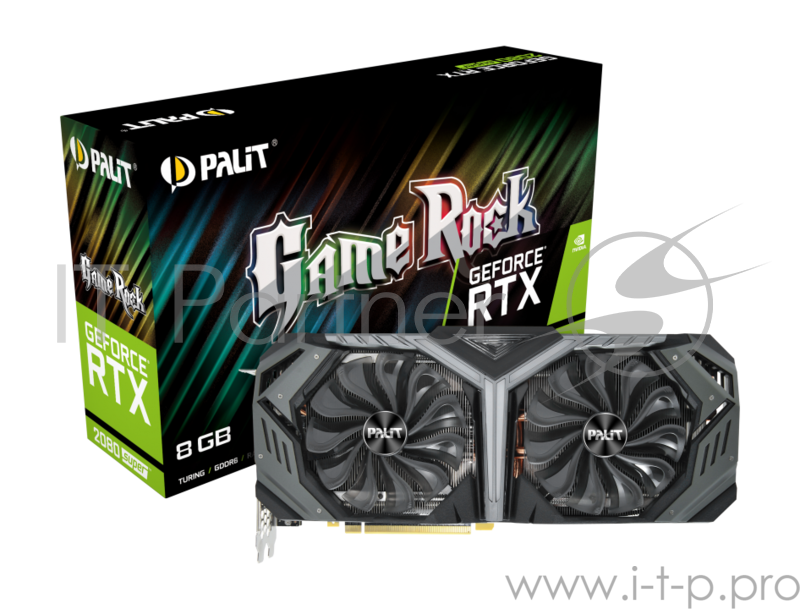 Видеокарта PALIT GeForce RTX 2080 SUPER GR / 8GB GDDR6 256bit 15.5Gbps 496GBs 1650-1815MHz 63T HDMI 3xDP USB-C / NE6208S020P2-1040G