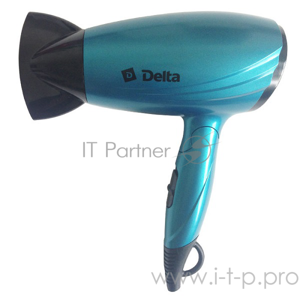Фен DELTA DL-0933 бирюзовый: 1600Вт, два режима,защита от перегрева,СКЛАДНАЯ РУЧКА (Россия)(24)