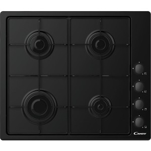 Встраиваемая газовая панель CANDY Газовая варочная поверхность 60 см. Цвет: Черный. Ручки: поворотные, Комплект форсунок для балонного газа