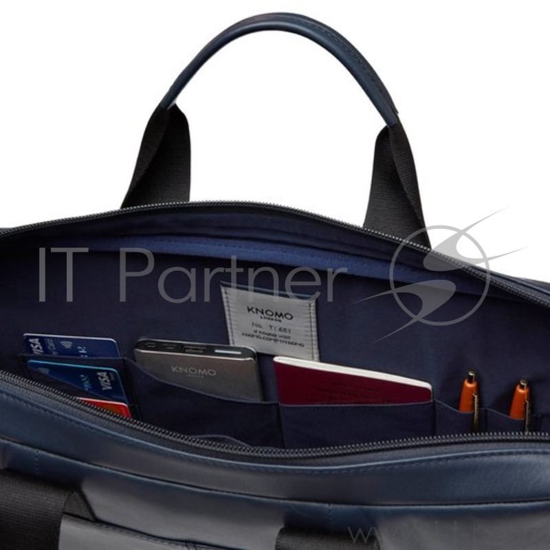 Сумка Knomo Foster для ноутбука до 14. Материал кожа натуральная. Цвет синий.
