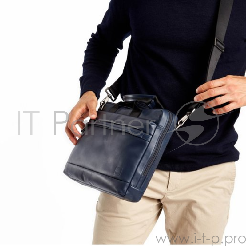 Сумка Knomo Foster для ноутбука до 14. Материал кожа натуральная. Цвет синий.