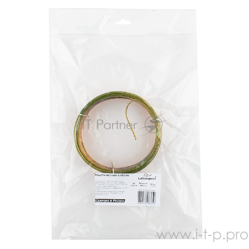 Кабель Акустический кабель Cablexpert CC-TC2x0,5-10M, прозрачный, 10 м, бухта