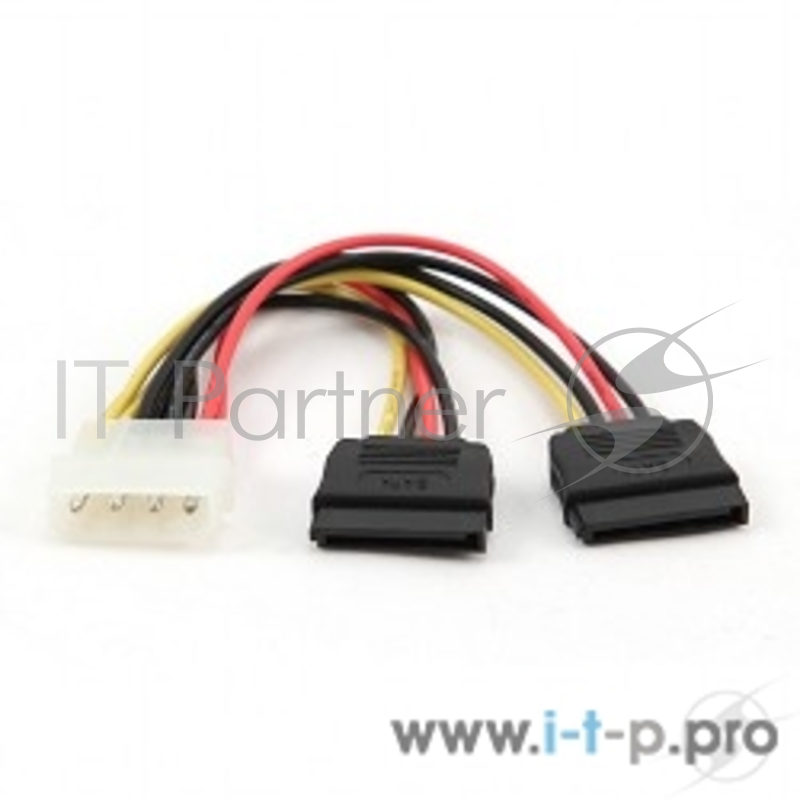 Кабель Cablexpert Кабель питания SATA CC-SATA-PSY-0.3M, 30см, molex 4pin/2x sata15pin, на 2 устр., пакет