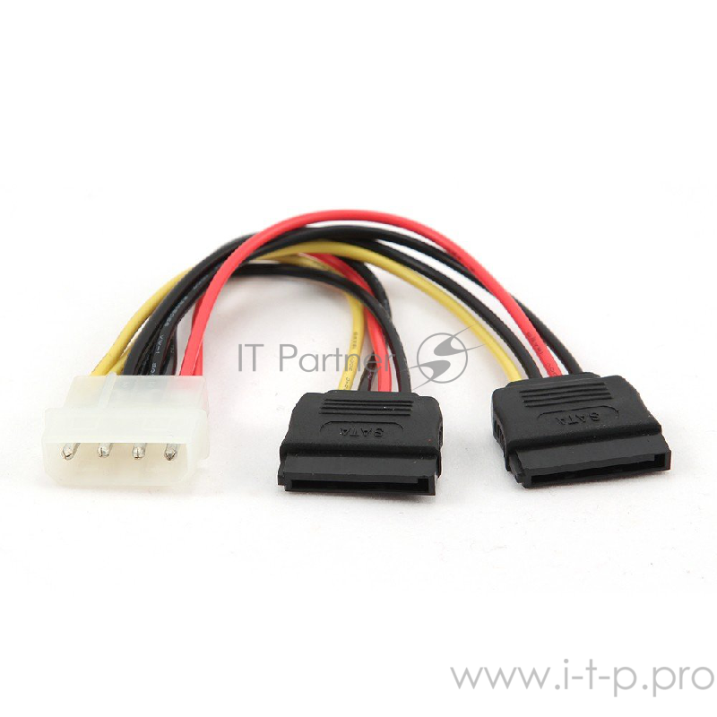 Кабель Cablexpert Кабель питания SATA CC-SATA-PSY-0.3M, 30см, molex 4pin/2x sata15pin, на 2 устр., пакет