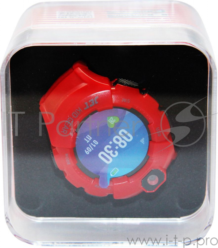 Смарт-часы Jet Kid Gear 50мм 1.44 TFT черный (GEAR RED+BLACK)