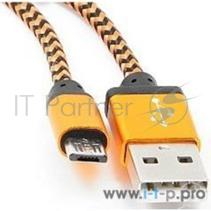 Кабель Gembird Кабель USB 2.0 Cablexpert CC-mUSB2oe1m, AM/microBM 5P, 1м, нейлоновая оплетка, алюминиевые разъемы, оранжевый, пакет