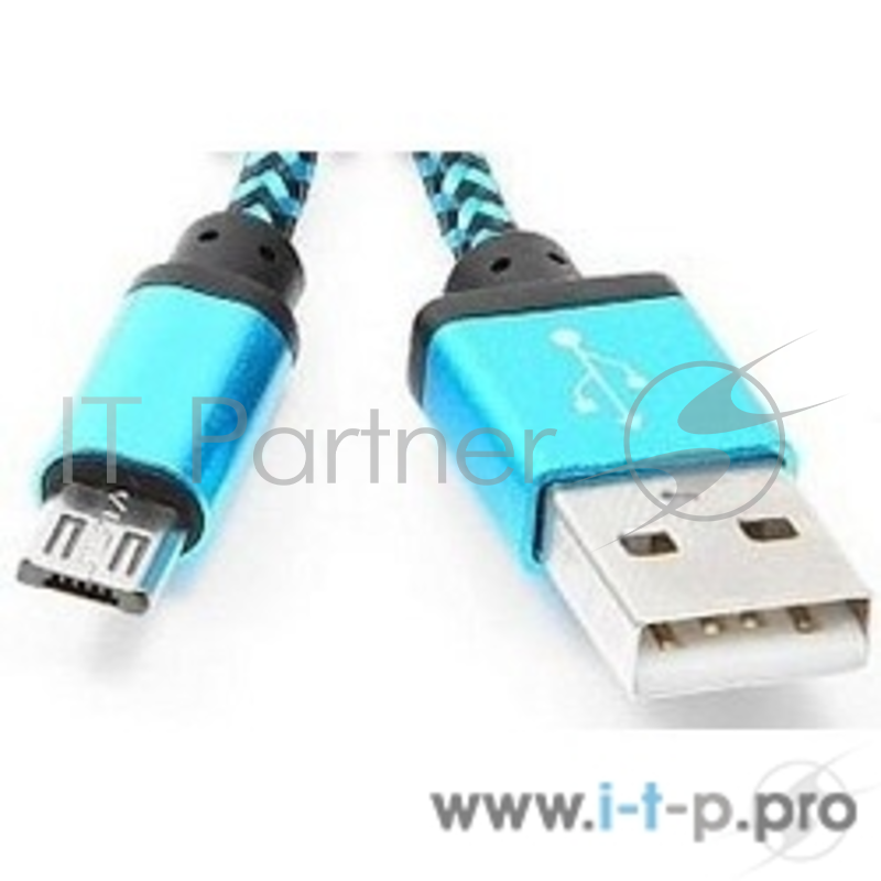 Кабель Gembird Кабель USB 2.0 Cablexpert CC-mUSB2bl1m, AM/microBM 5P, 1м, нейлоновая оплетка, алюминиевые разъемы, синий, пакет