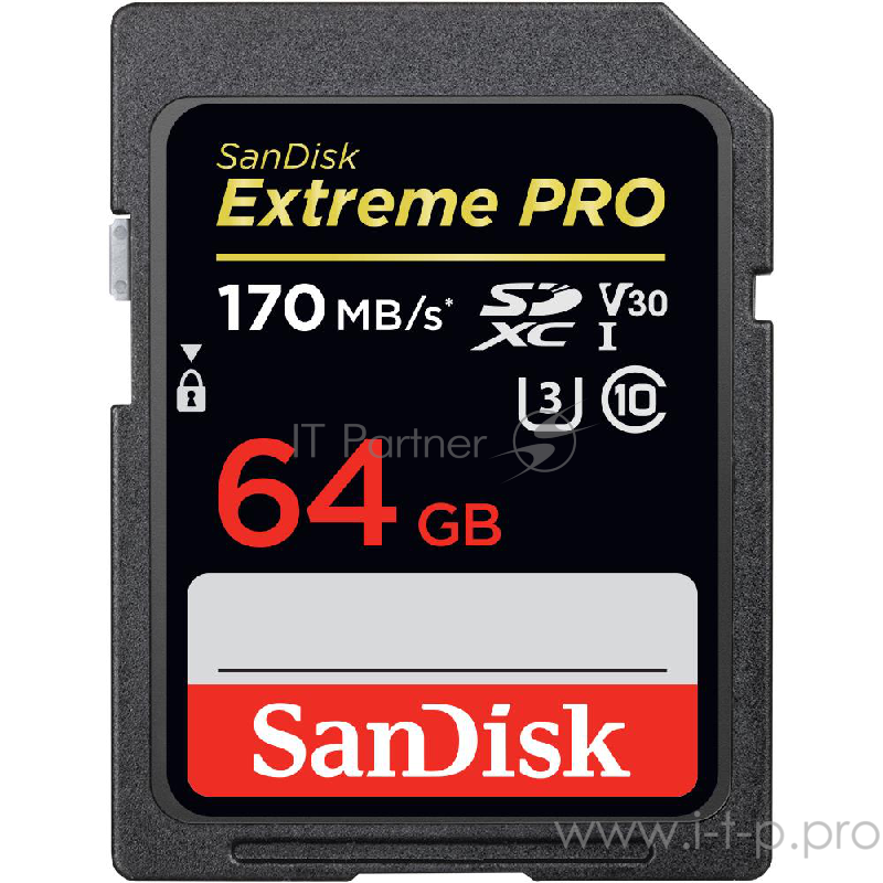 Флеш карта SD 64GB SanDisk SDXC Class 10 V30 UHS-I U3 Extreme Pro 170MB/s