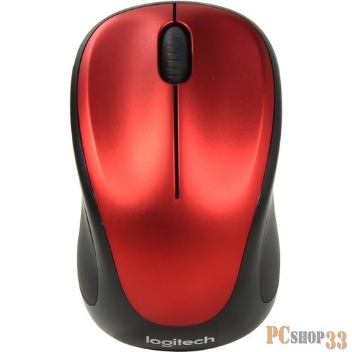 Оптическая мышь Logitech M235 910-002496, беспров., 2кн.+скр., красно-черный (USB)