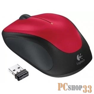 Оптическая мышь Logitech M235 910-002496, беспров., 2кн.+скр., красно-черный (USB)