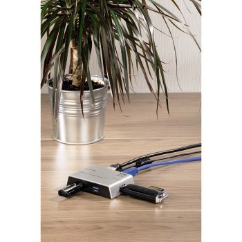 Разветвитель USB 3.0 Hama SuperSpeedActive 4порт. серебристый (00039879)